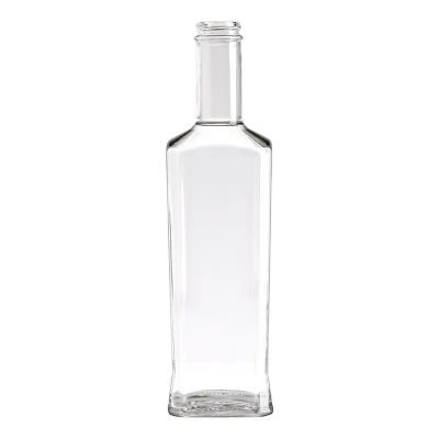 Factory direct 500ml square flat glass empty bottle for shochu / rice wine for Liquor/Spirits/Vodka/Whisky/Rum/Water//Brandy