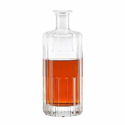 Wholesale Whisky Gin Rum Vodka Tequila Glass Bottle 100ml 250ml 375ml 500ml 750ml Round Liquor Glass Bottle with Cork