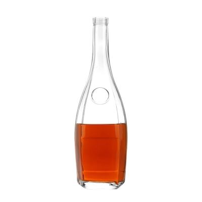 China Factory Fashionable Design Super Flint Glass Bottle for Whiskey Vodka Brandy