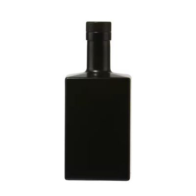 Wholesale Black Square super flint glass liquor whisky vodka bottle with cork cap 500ml 750ml premium custom tequila bottle
