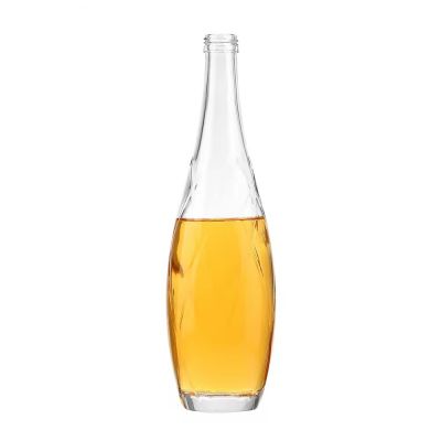 Custom Logo 250ml 500ml Fancy Empty Glass Clear mineral Water Liquor Juice Syrup Bottle with Screw Cap