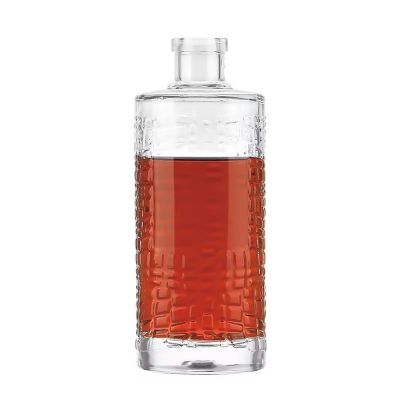 Empty short neck 500ml 750 ml Glass vodka spirits liquor glass wine bottles with stopper cork