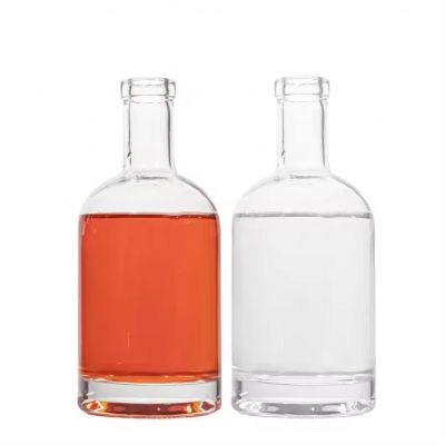 Empty 375ML transparent round empty glass liquor wine Whisky Vodka tequila bottle