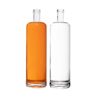 Factory Wholesale1000ml 750ml 700ml Vodka Spirit Gin Rum Glass Liquor Bottle with Cork
