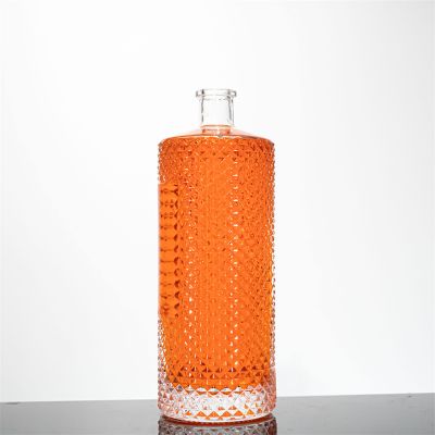 Wholesale Reusable 750ml Whisky Gin Vodka Glass Spirits Bottles Cylinder Glass Liquor Bottles with Engraving