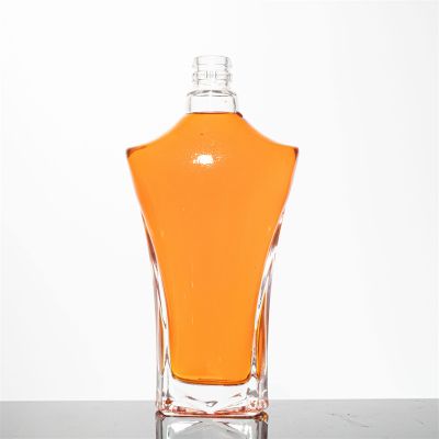 Custom 500ml Unique Shape Rum Whiskey Gin Vodka Bottle Spirits Glass Bottles for Beverages