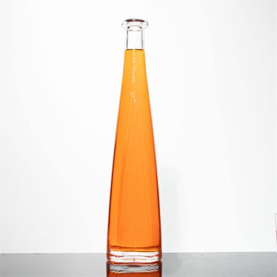 New Design Cone Shape 700ml 750ml Tequila Vodka Whisky Brandy Glass Bottle for Sale