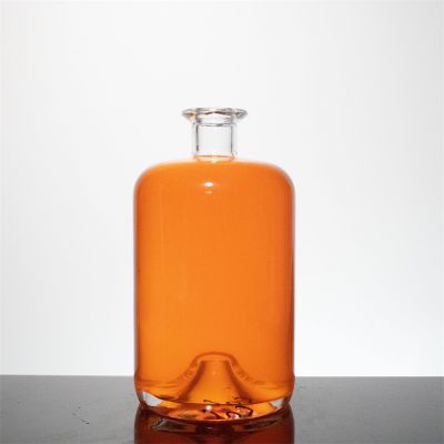 Factory Supply 750ml Round Shaped Glass Bottle Whisky Vodka Tequila Alcohol Glass Bottles