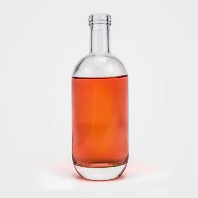 750ml round empty frosted glass liquor wine gin Whisky Vodka glass bottle with cork lid