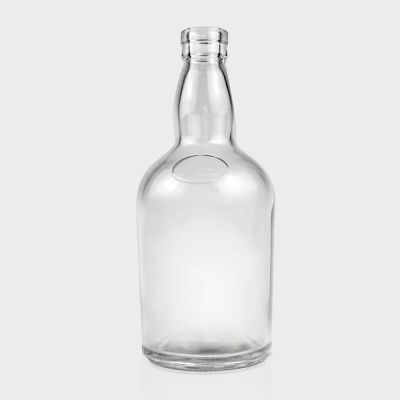 Wholesale Custom 700ml Transparent Vodka Spirit Thickened Wine Liquor Glass Bottle