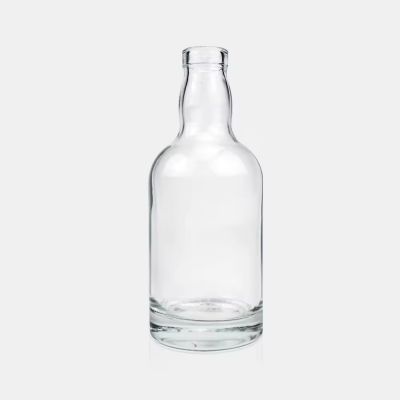 500ml transparent round empty flint glass liquor wine Whisky Vodka tequila bottle with sealed cork lid
