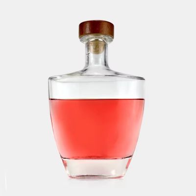 700ml flat glass spirit bottle gin whisky rum vodka wine glass bottles with stopper cork
