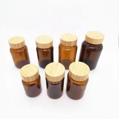 60ml Blue Glass Reagent Bottle with Wide Mouth Screw UV HDPE Apothecary Chemist Jar Brown Flask and Wooden Lid