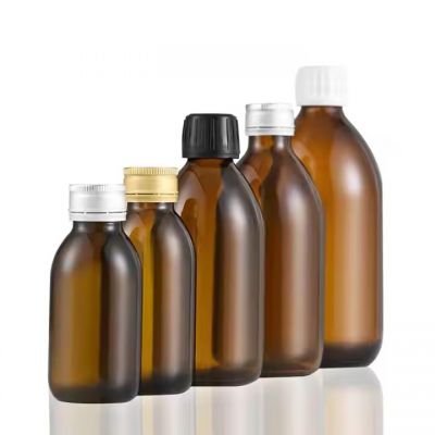 250ml 300ml 500ml empty amber Cough syrup Bottle health care glass bottle with tamper evident cap