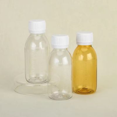 Wholesale biodegradable PET Empty Plastic bottle liquid bottle Medicine amber Bottle 100ml with cchild resistant cover