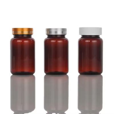 Customized Plastic amber Health Products Bottles PET Pill Capsule Vitamin Tablets Small Medicine Bottle Empty Containers