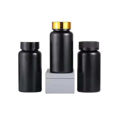 100ml 120ml 150ml 175ml custom matte black Plastic Pharmaceutical Pill Capsule vitamin Bottles For Tablet