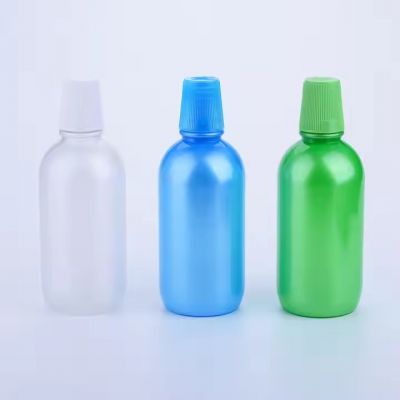 Color Customized 500ml Bright Milled Sand Empty PET Plastic Mouthwash Bottle For Mouth Wash Liquid Packaging