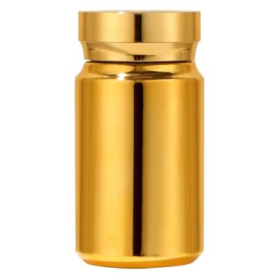 CUSTOM Plastic Empty Medicine Capsules Refillable Bottle Plating Gold Silver Convenient Tablets Capsule Pills Packing Container