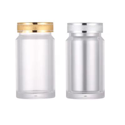 IN STOCK Transparent Plastic Pill Bottle for Health Care Product Vitamins Capsule Tablet with Inner Containers