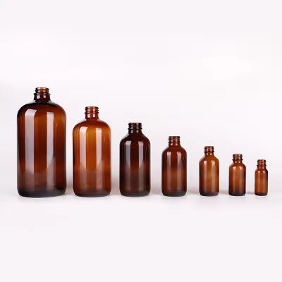 15ml 30ml 60ml 120ml 250ml 500ml 1000ml amber pharmaceutical glass amber boston bottle with cap