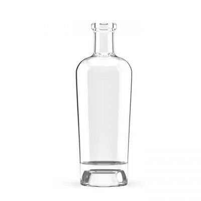 2024New design transparent customized logo 700ml Super flint Gum vodka whiskey Liquor glass bottles with cork