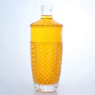 High Quality Empty 250ML 500ML 700ML 750ML Clear Frosted Juice Drink Wine Liquor Glass Bottle with Wood Cork