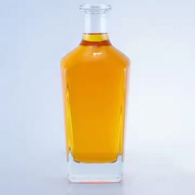 customized 500ml 700ml 750ml high quality unique design vodka whiskey rum tequila gin glass bottle with lid