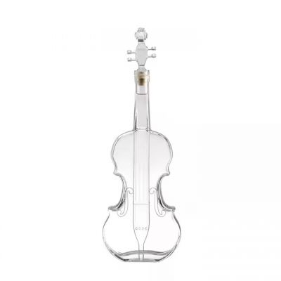 Premium Violin shaped Empty alcohol brandy whisky glass bottles Custom liquor 750ml vodka spirit glass bottles 500ml wholesale