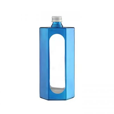 Top Grade blue color 500ml olive oil 1500 champagne 750ml gin tequila liquor designer 200ml 700ml brandyglass bottle