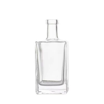 Square glass liquor gin bottle for Vodka Whisky Rum Tequila 500ml 700ml 750ml