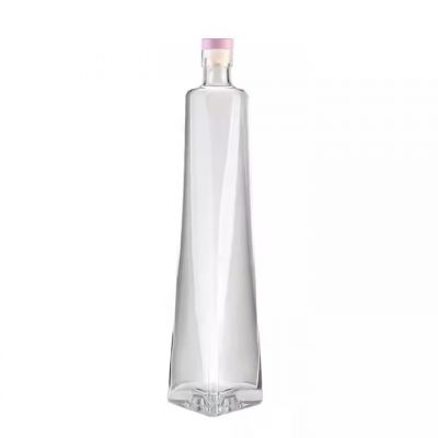 Hot Sale Wholesale Custom Geometric Large-capacity Glass Whiskey Vodka Wine Bottles