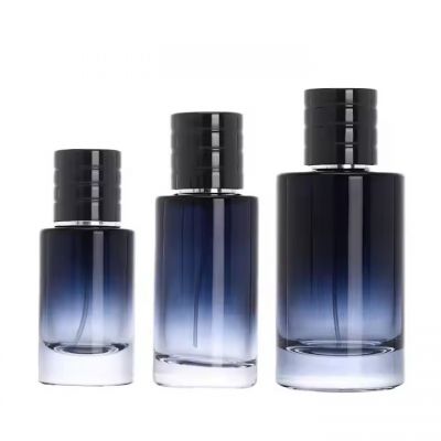 Unique Empty Spray Bottle 25ml 50ml 100ml Luxury Custom Colored Round Glass Perfume Bottle with Mist Spray Cap