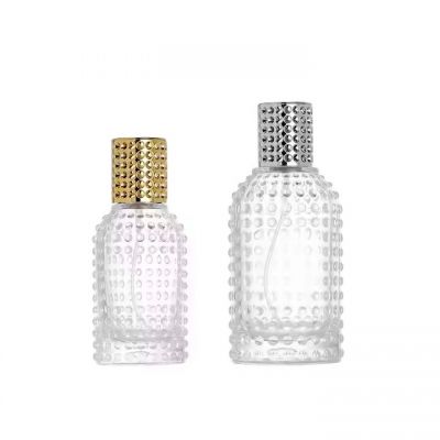 Luxury Perfume Bottle Customize Glass Bottle 50ml 100ml Granular Cylindrical Perfume Spray Empty Bottle With Cap