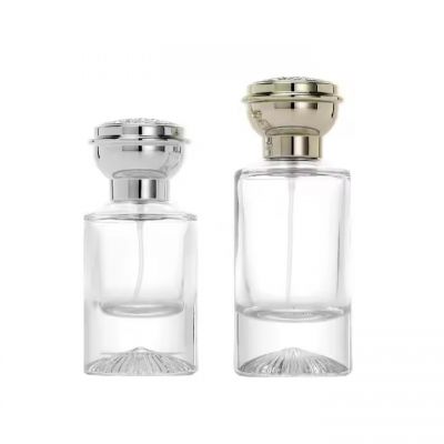 Luxury Glass Perfume Bottles 30ml 50ml Empty Thick Volcano Bottom Shape Refillable Perfume Spray Bottle With Cap