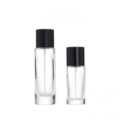 High Quality 20ml 30ml Crimp Neck Portable Cylinder Spray Empty Round Glass Perfume Spray Bottle for Cosmetic Perfumes With Caps