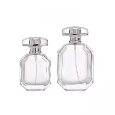 Custom Made Luxury Perfume Glass Bottles Empty Rhombic Refillable 50ml 100ml Woman Glass Spray Bottle With Cap