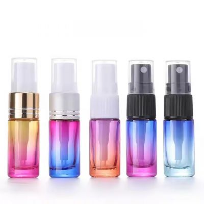 5ml Rainbow Gradient Color Glass Spray Bottle Empty Colorful Round Refillable Glass Perfume Bottle Fine Mist Spray Pump Bottle