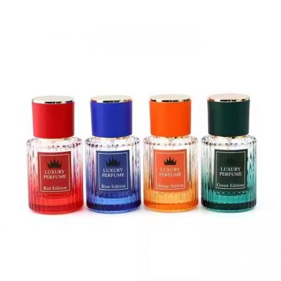 Wholesale 30ml Cylindrical Colored Glass Spray Perfume Bottle With Screw Mouth Perfume Spray Bottle Cosmetics Sub-bottling