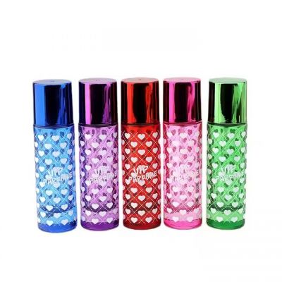 Wholesale Round Empty Colored Fragrance Glass Perfume Bottle 30ml Refillable Perfume Glass Spray Bottle With Printing Patterns