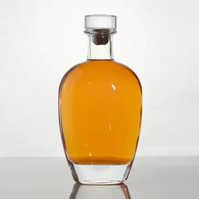 Custom High End Flint 500ml 750ml Glass Bottle with Cork Lid Tequila Whisky Vodka Brandy Glass Bottle