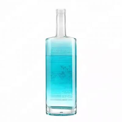 Clear Blue Oval Sharp Customized 200ml 250ml Capacity Whiskey Gin Tequila Rum Vodka Super Crystal White Glass Bottles in Stock