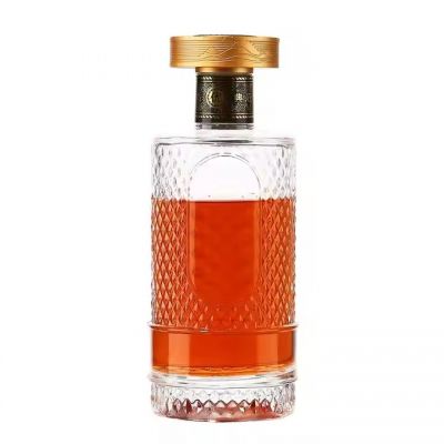 Empty Spirit Vodka Gin Rum Storage Bottle 200ml 750ml Wine Glass Bottles with Cap