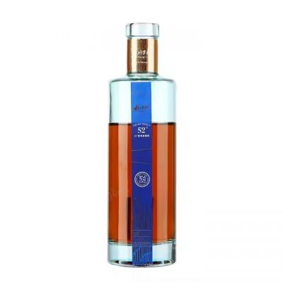 Recyclable Liquor Empty Custom Design Spirit Bottle 500ml 700ml 750ml Round Color Gin Vodka Tequila Whisky Bottle for Spirit