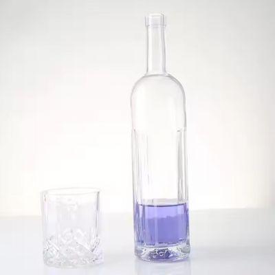 Wholesale 500ml Glass Wine Liquor Bottle Glass Brandy Gin Rum Tequila Vodka Spirits Bottle With Lid 350ml 750ml