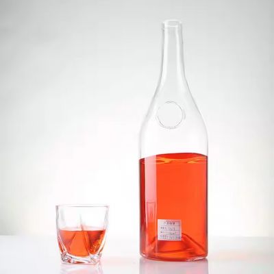 Purchase Empty Fancy Liquor Whiskey Rum 700ml Wide Mouth Gin Vodka Alcohol Glass Bottle for Cognac with Cap