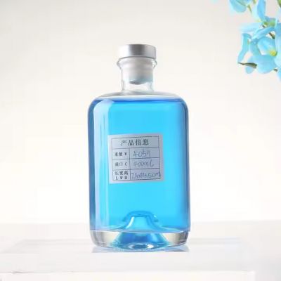 Hot Sale Empty 400ml Glass Bottle Multiple Capacity for Whisky Vodka Olive Oil Custom Packaging with Cork