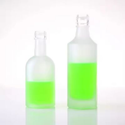 Wholesale Custom 250ml 350ml 500ml Square Frosted Wine Vodka Whiskey Liquor Glass Brandy Bottle With Cap