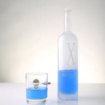 Wholesale Custom 500Ml 700Ml 75Cl Frosted Luxury Round Empty Clear Vodka Whiskey Liquor Spirit Alcohol Shape Glass Bottles 750Ml