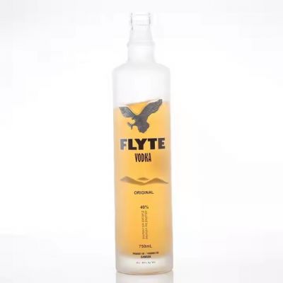 750ml Frosted Decal Round Vodka Glass Bottle Spirits Alcohol Liquor Bottle Slim High Whisky Rum Flint Glass Bottle